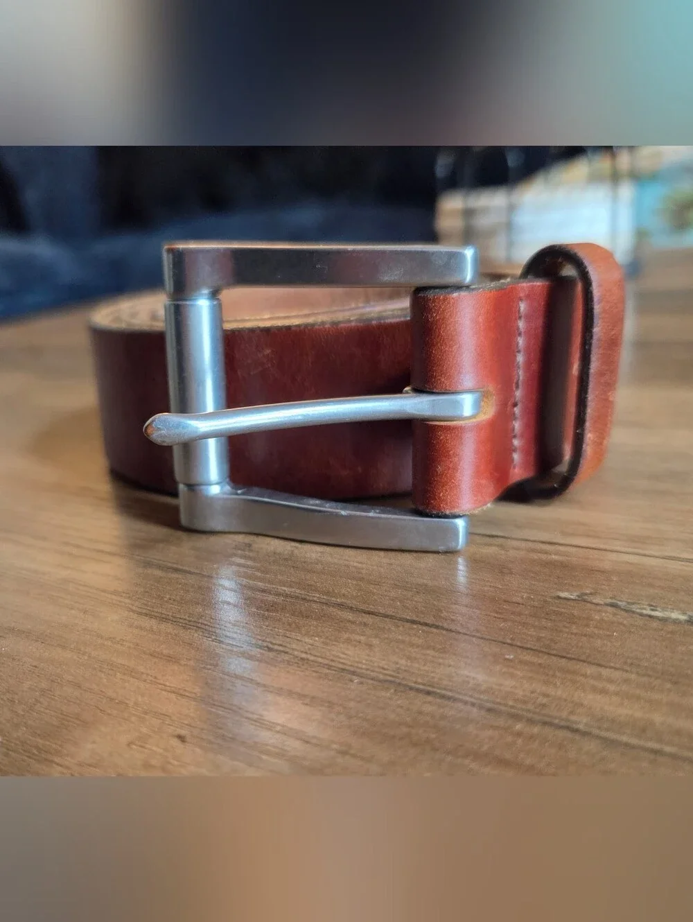 L.L. Bean Men's Brown Leather Belt - 46